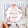 Personalised Red And Blue Wedding Card, Mr And Mrs On Your Wedding Day Card, thumbnail 1 of 3