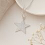 Personalised Sterling Silver Pavé Star Pendant Necklace, thumbnail 4 of 10