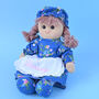 Personalised Vintage Blue Rag Doll, thumbnail 1 of 4
