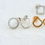 Modern Geometric Circle Studs, thumbnail 2 of 4