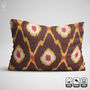 Brown Handwoven Cotton Ikat Pillow Cover, thumbnail 1 of 5