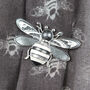 Personalised Bee Print Scarf And Bee Brooch Set, thumbnail 2 of 7
