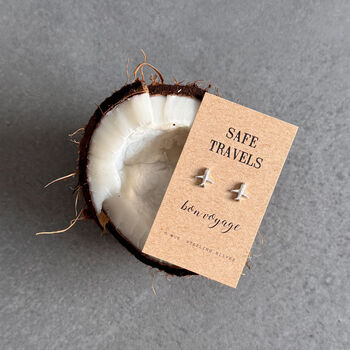 Safe Travels Sterling Silver Airplane Earrings, 3 of 8