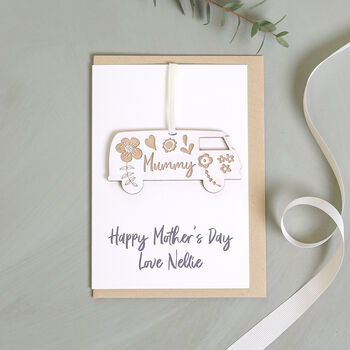 Personalised Engraved Campervan Mother's Day Card, 3 of 4