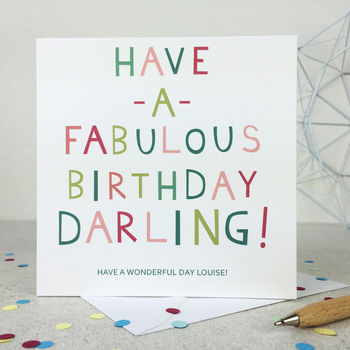Birthday 'Fabulous Darling' Funny Birthday Card, 2 of 3