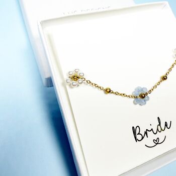 Something Blue Bridal Bracelet Gift, 3 of 4