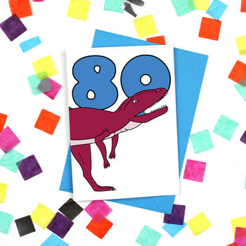 Number 80 Dinosaur Card And Badge Set, 2 of 4