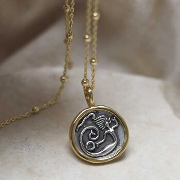 Gold Plated Sterling Silver Mermaid Necklace, 7 of 12