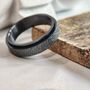 6mm Mens Silver Plated Black Steel Spinner Ring, thumbnail 7 of 10