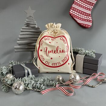Personalised Christmas Eve Bag Two Black With White, 7 of 12