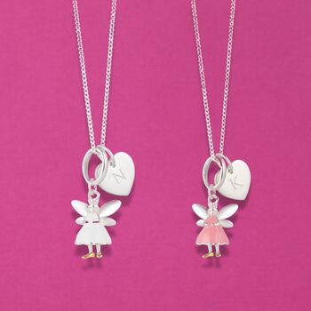 Personalised Sterling Fairy Necklace | Two Colours – Christening, Birthday Or Flower Girl Gift, 2 of 12