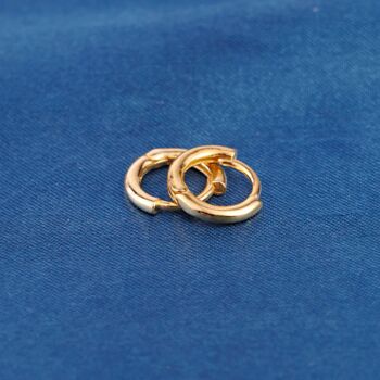 Gold Small Minimalistic Huggie Hoops, Dainty Hoops, 4 of 6