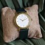 Lucerne Green Faux Leather And Wood Watch For Her, thumbnail 1 of 9