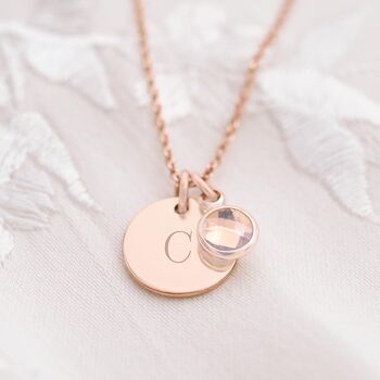 Personalised Initial Birthstone Necklace, 3 of 12