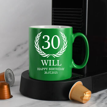 Personalised Birthday Crest Mug For 18th 21st 30th 40th, 3 of 8