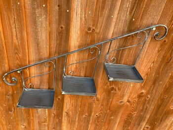 Grey Metal Wall Mounted Planter Stand Vintage Style, 4 of 11