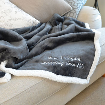 Personalised Dark Grey And White Super Soft Blanket, 3 of 9
