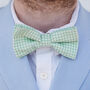 Mens Mint Green Gingham Bow Tie, thumbnail 1 of 6