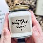 You're Doing Great Queen Encouragement Candle Gift, thumbnail 2 of 10