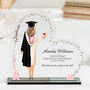 Personalised Graduation Pink Flower Heart Plaque Gift, thumbnail 1 of 11