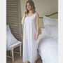 Women's White Cotton Nightdress Sleeveless Pink Lizzie, thumbnail 4 of 4