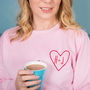 Personalised Couples Initials Monogram Heart Sweatshirt, thumbnail 2 of 12