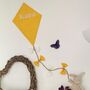 Bright Yellow Sunshine Kite Wall Decoration, Nursery Hanging, Yellow And White, thumbnail 10 of 12