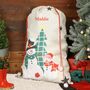 Personalised Children's Snowmen Christmas Gift Sack, thumbnail 1 of 5