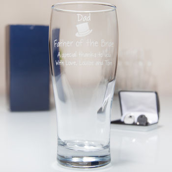 Personalised Father Of The Bride Pint Glass, 4 of 5