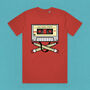 Music Cassette Tape Skull Design Adult Men's T Shirt, thumbnail 5 of 8