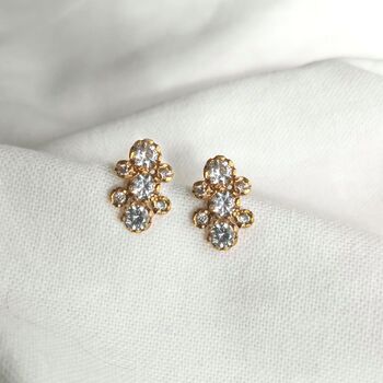 Marin Diamond Earrings On Solid Gold, 3 of 4