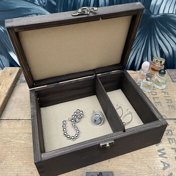 Personalised Aluminium Message Wooden Jewellery Box, 6 of 11