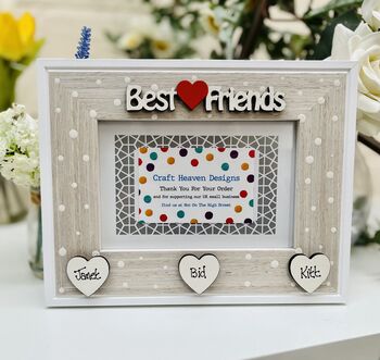 Personalised Best Friends Heart Photo Frame Birthday, 6 of 12