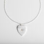Silver Moonstone Heart Necklace, thumbnail 3 of 6