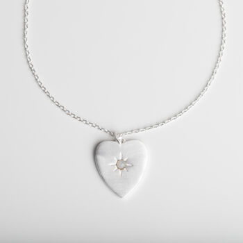 Silver Moonstone Heart Necklace, 3 of 6