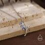 Enamel Bluebell Flower Pendant Necklace In Sterling Silver, thumbnail 4 of 12