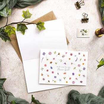 Pressed Wildflowers Will You Be My Bridesmaid Card, 5 of 8