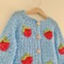 Personalised Baby/ Childrens Strawberry Cardigan, thumbnail 3 of 10