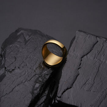 Engraved Hexagon Signet Gold Ring, 6 of 11