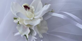 White Orchid Wrist Corsage, 9 of 11