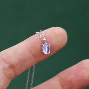 Moonstone Pendant Necklace In Sterling Silver, 7 of 10