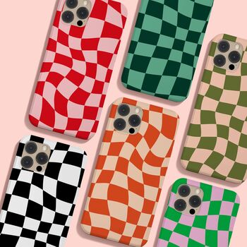 Wavy Checked Phone Case Durable iPhone Samsung Mobile Cover, 9 of 11