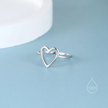 Open Heart Ring In Sterling Silver, 6 of 10