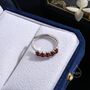 Sterling Silver Natural Garnet Half Infinity Ring, thumbnail 2 of 12