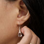 Clear Crystal Gemstone Drop Earrings, thumbnail 4 of 5