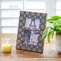 6x4″ Neela Blue And Gold Patterned Photo Frame, thumbnail 1 of 5
