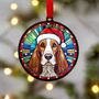 Basset Hound In Santa Hat Suncatcher Decoration, thumbnail 1 of 6