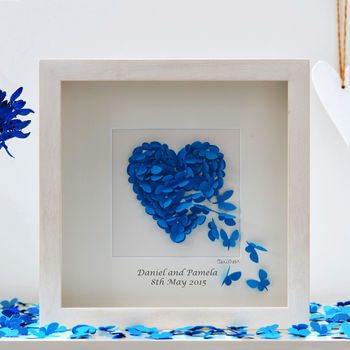 Personalised Wedding Anniversary Heart, Butterfly Heart, 4 of 5