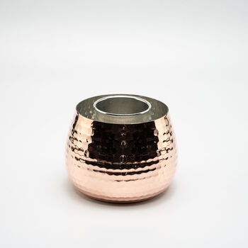 Handcrafted Hammered Copper Ice Bowl For Glasses, 2 of 3