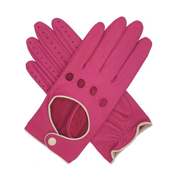 Jules. Women's Contrast Leather Driving Gloves, 12 of 12
